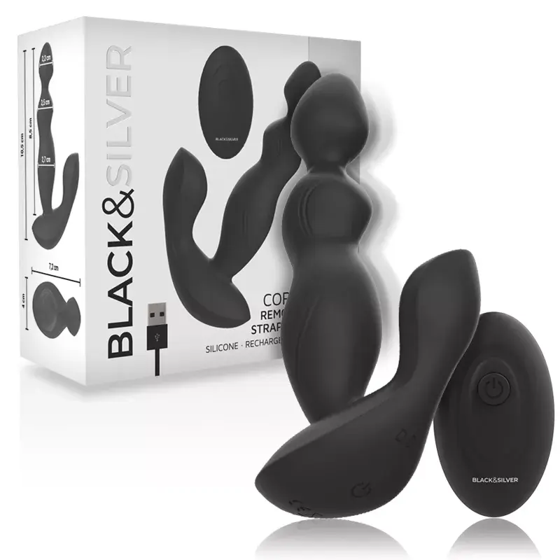 black&silver CORA силиконовый страпон с пультом Photo 2