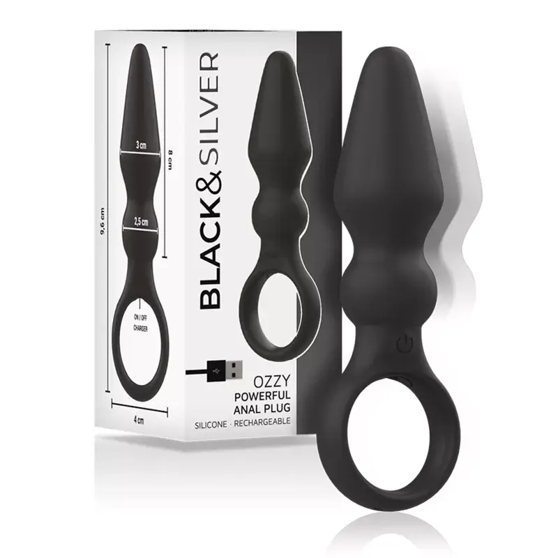 Анальная пробка black&silver OZZY силиконовая Photo 2