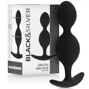 black&silver ORSON Тренировочные анальные бусы с длиной ввода 9 см