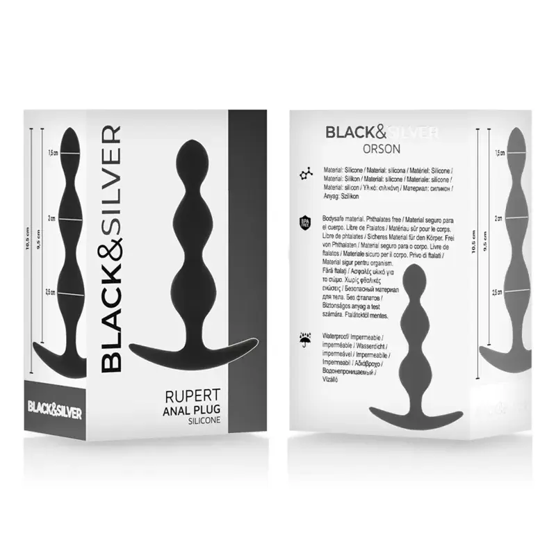 Anālie krelles black&silver Rupert 10 cm Photo 5