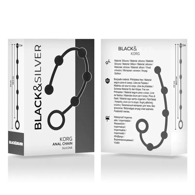 Анальная цепочка black&silver Korg 23 см Photo 4