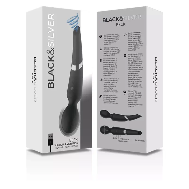 black&silver BECK BLACK rechargeable silicone massager Photo 8