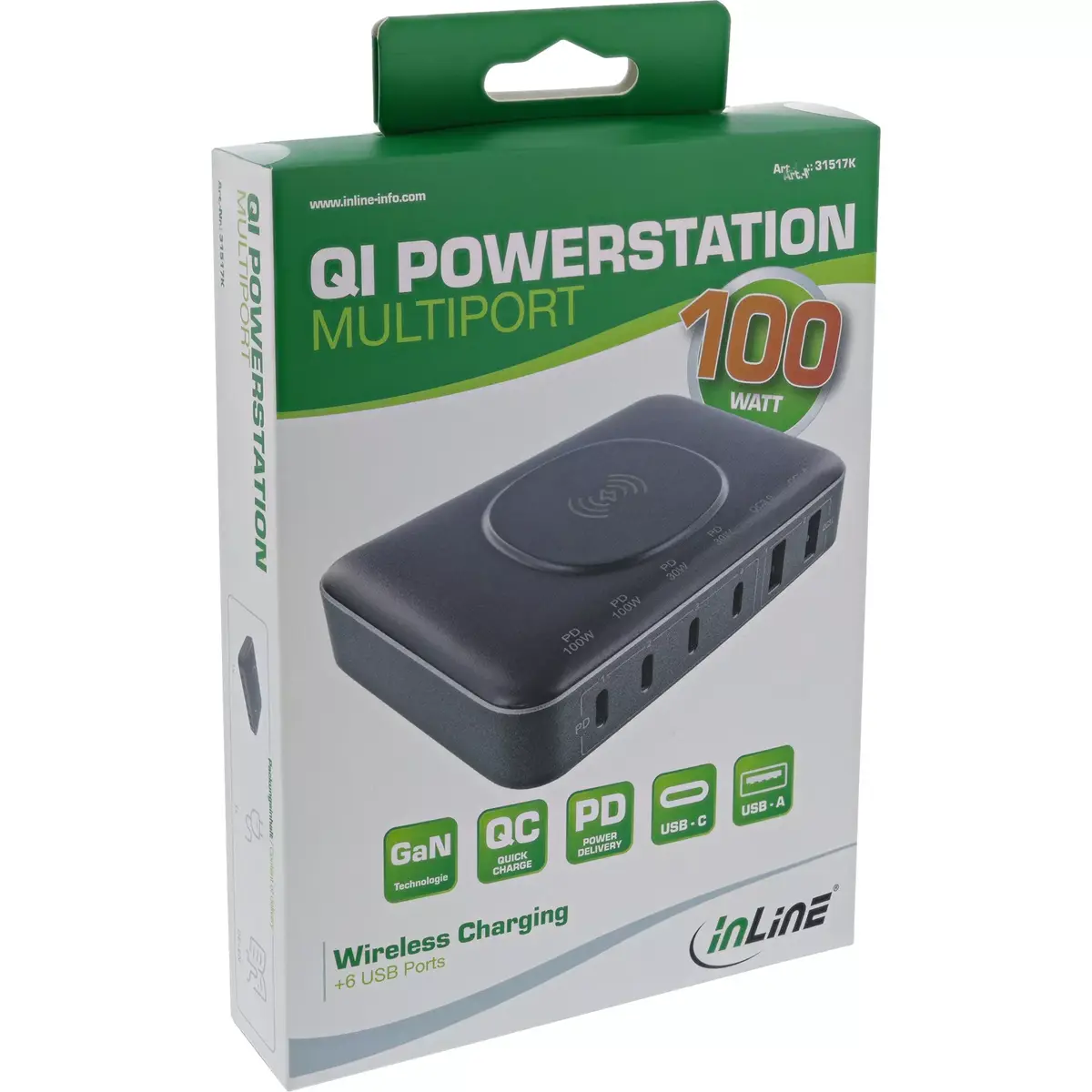 Portable Battery InLine Qi Powerstation 31517K Photo 7