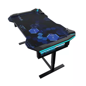 Dators galds e-blue EGT004BKAA-IA — Taisns spēļu galds, taisnstūra virsma, metāla rāmis, 1350×695×785 mm, melns