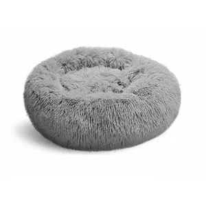 Round pet bed RoGer GR60, 60 cm diameter, grey, for cats and small dogs