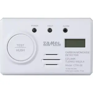 Ogļskābes monoksīda detektors ZAMEL CTW-06 ar iebūvētu bateriju (modelis GAR10000068)