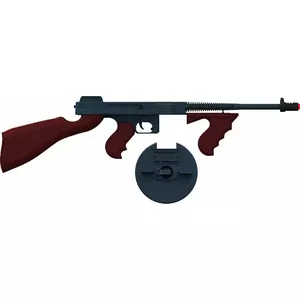 Pulio metal gangster pistol 155132/6 — spring-action toy pistol, metal construction, 8-round capacity