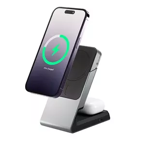 ALOGIC Matrix 2-in-1 Magnētiskā Lādētāja Doks Melns Iekštelpu USB Ātrā Lādēšana