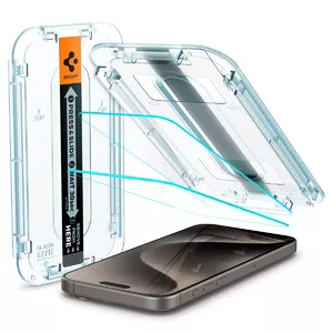 Защитное стекло Spigen EZ FIT GLAS.tR для Apple iPhone 15 Pro Закаленное стекло 2 шт