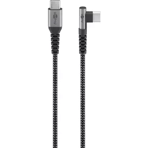 Goobay 64659 USB kabelis 1 m USB 2.0 USB C Melns, Pelēks