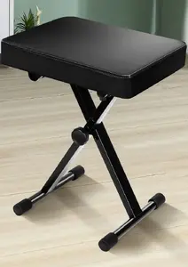 Saliekams pianīna/klaviatūras krēsls Mozos PB01 — saliekams sēdeklis pianīnam un klaviatūrai, kompakts pārnēsājams
