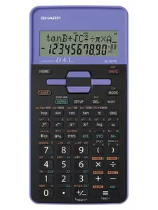 Scientific pocket calculator Sharp EL-531TH — 10-digit, 2-line display, battery-powered, black/violet
