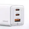 usams CC180TC03 65W GaN 2xUSB-C 1xUSB-A зарядка Photo 8