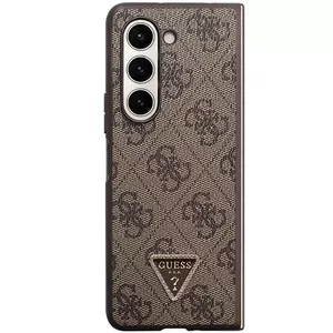 Чехол для телефона GUESS Hardcase GUHCZFD5P4TDPW коричневый кожаный для Samsung Z Fold5 с вырезами 4G и треугольными стразами