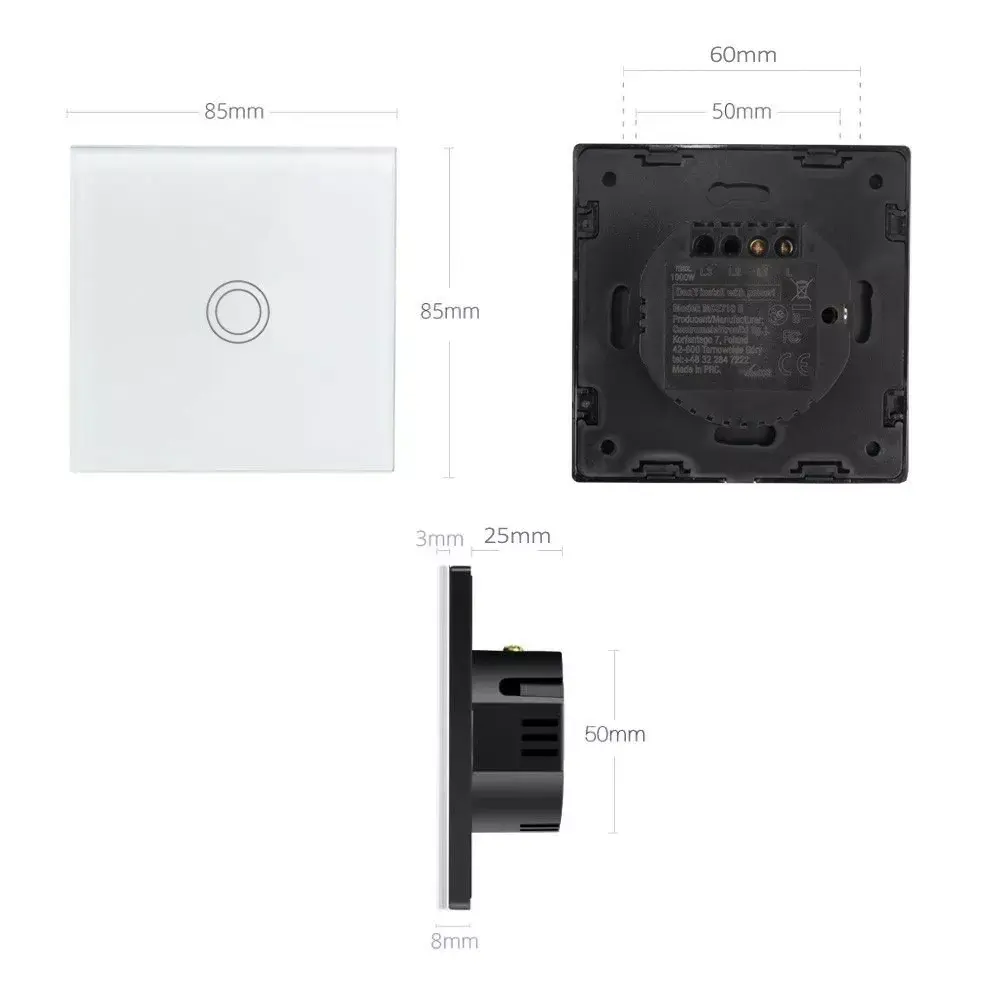 MACLEAN Wi‑Fi 2‑gang touch light switch MCE714B Photo 7