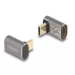 DeLOCK USB Adapter 40 Gbps USB Type-C PD 3.0 100 W male to female angled 8K 60 Hz metal