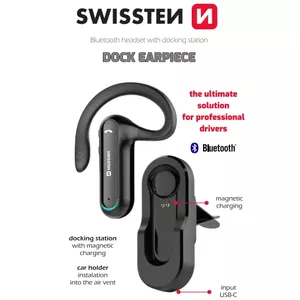 Swissten Dock Earpiece Bluetooth Austiņa ar Lādētāju