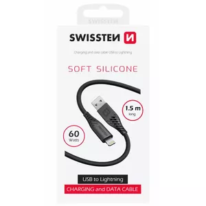 USB Lightning data cable SWISSTEN 71533010, 1.5 m length, supports up to 60 W