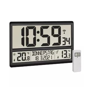 TFA-Dostmann Digital XL radio-controlled clock with indoor outdoor temperature