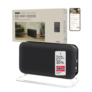 Mill CO1200WIFI3BLACK GEN3 Convection Heater 1200 W WiFi Application LED Display Black Steel Front