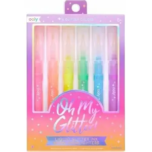 Spīdumu marķieri Ooly Oh My Glitter, 6 krāsas — komplekts ar spīduma tinti