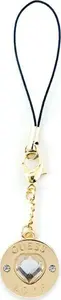 Phone strap charm GUESS Heart Diamond with rhinestones – decorative mobile phone pendant