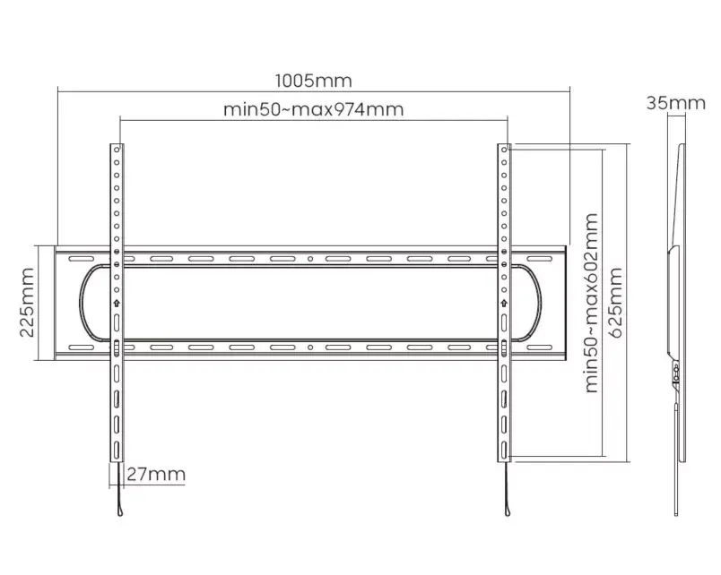 Fixed TV Mount Bracket Equip 60"-120" Photo 8