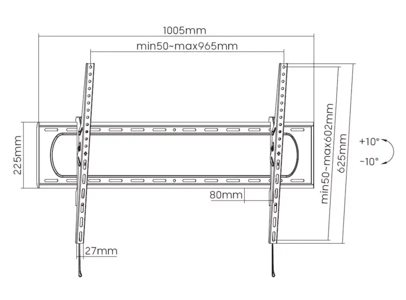 Tilt TV Mount Equip 60"-120" Heavy-Duty Photo 10