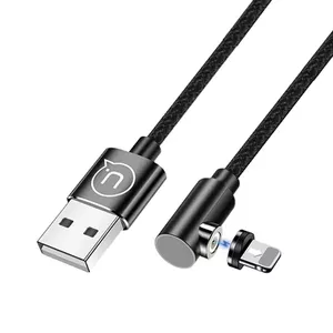 usams magnetic right-angle Lightning cable U54 1m SJ444USB01 black
