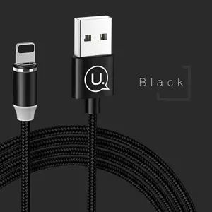 usams Magnetic Lightning Cable U-Sure SJ292 1 m 2.1A braided black