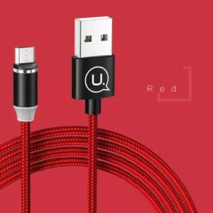 USB data cable usams U-Sure microUSB 1m 2.1A braided red SJ294USB02