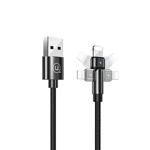 USB data cable usams SJ476 1m braided 2A Lightning black