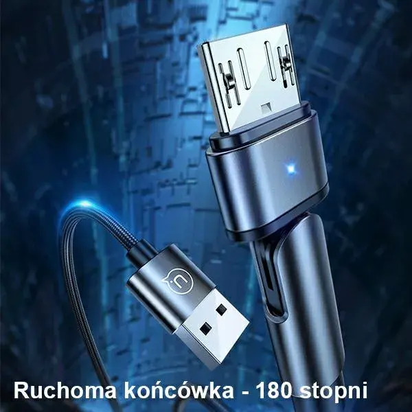 usams U60 pīts pagriežams microUSB kabelis 1 m Photo 2