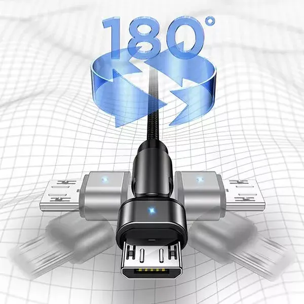 usams U60 pīts pagriežams microUSB kabelis 1 m Photo 3