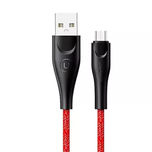 USB data cable usams SJ393 microUSB braided 1m 2A red