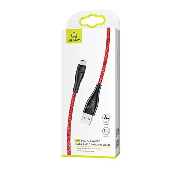 usams SJ393 microUSB braided cable 1m 2A Photo 8