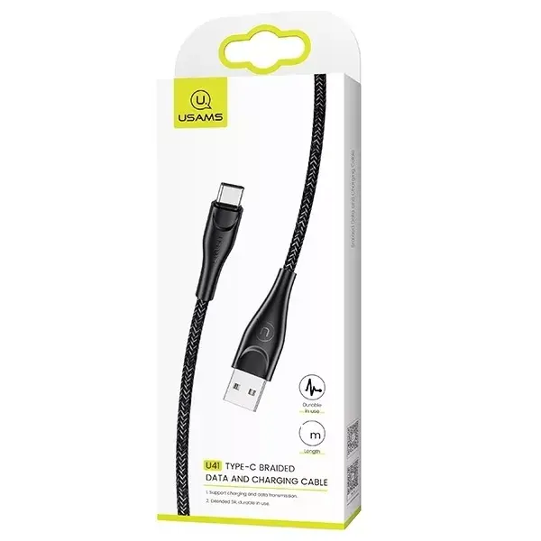 USB-C kabelis usams SJ392USB01 1 m 2A Photo 2