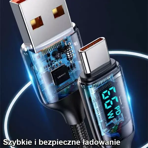 USB‑C vads usams SJ544USB01 1.2 m 6A Photo 4