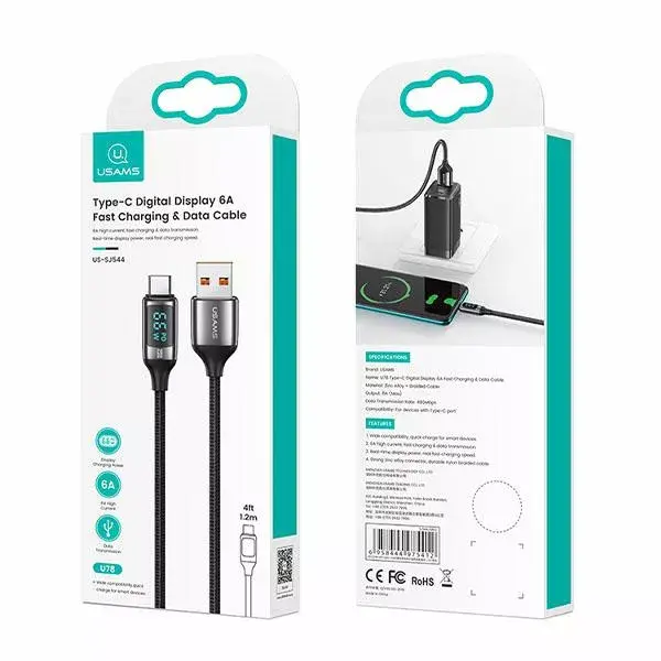 USB‑C vads usams SJ544USB01 1.2 m 6A Photo 8