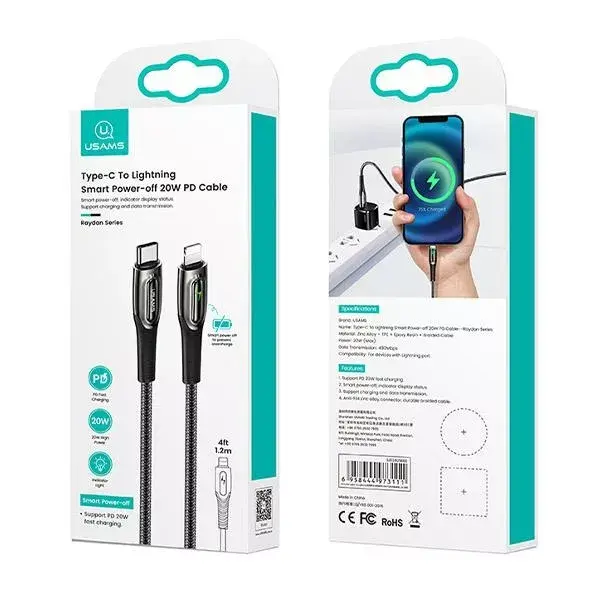 USB-C uz Lightning kabelis USAMS SJ518 20W PD 1,2 m Photo 9