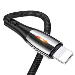 USB cable usams U-Tone SJ344USB01 Lightning 1.2 m braided Power-off 2A fast charging black