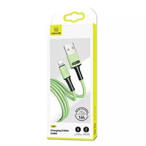 USB data cable usams SJ434USB02 Lightning 2A Fast Charge 1 m green