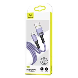 Кабель usams U52 microUSB 1 м 2A Fast Charge фиолетовый SJ435USB04