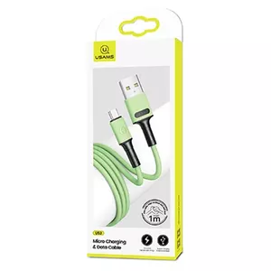 USB cable usams SJ435 microUSB 1 m 2A Fast Charge green
