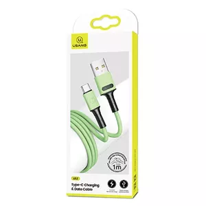 USB-C cable usams SJ436USB02 — 1 m, 2 A fast charge, green