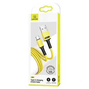 USB-C charging cable usams U52 SJ436USB03 1 m, 2A fast charge, yellow