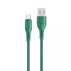 USB data cable usams SJ502 microUSB 1 m 2A fast charge green