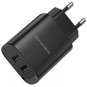 Borofone Sienas lādētājs BN2 Super - 2xUSB - 2,1A melns