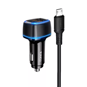 KAKU Auto lādētājs KSC-528 Shengyu - 2xUSB - 2,8A ar USB uz Micro USB melns