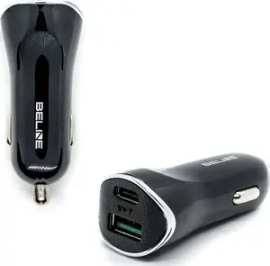Power adapter Beline CC18 (only head) 1xUSB-A + 1xUSB-C, 5A combined, 30W, black